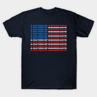 A Nation of Immigrants Red, White, and Blue US Flag T-Shirt